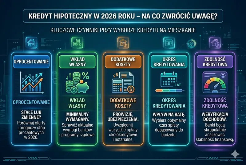 Kredyt hipoteczny w 2026 roku – kluczowe czynniki wyboru