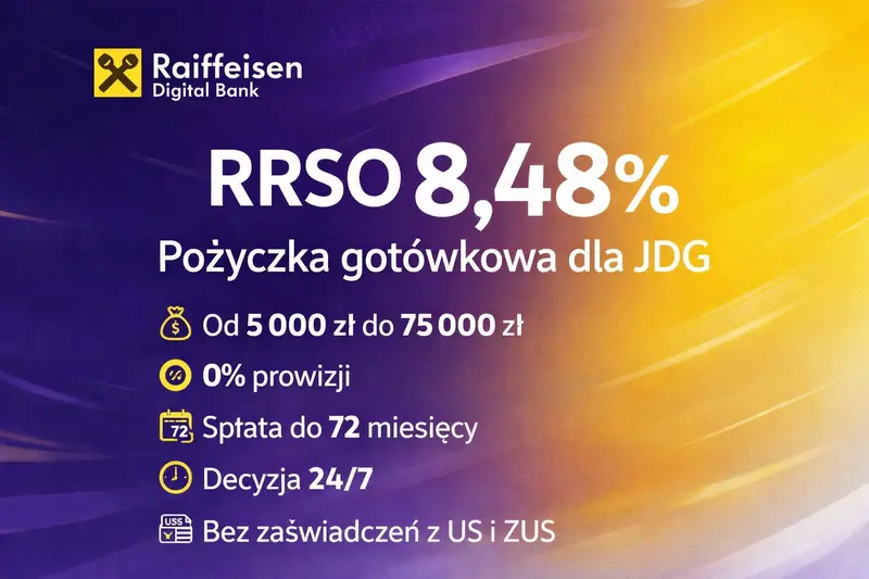 Pożyczka gotówkowa dla JDG