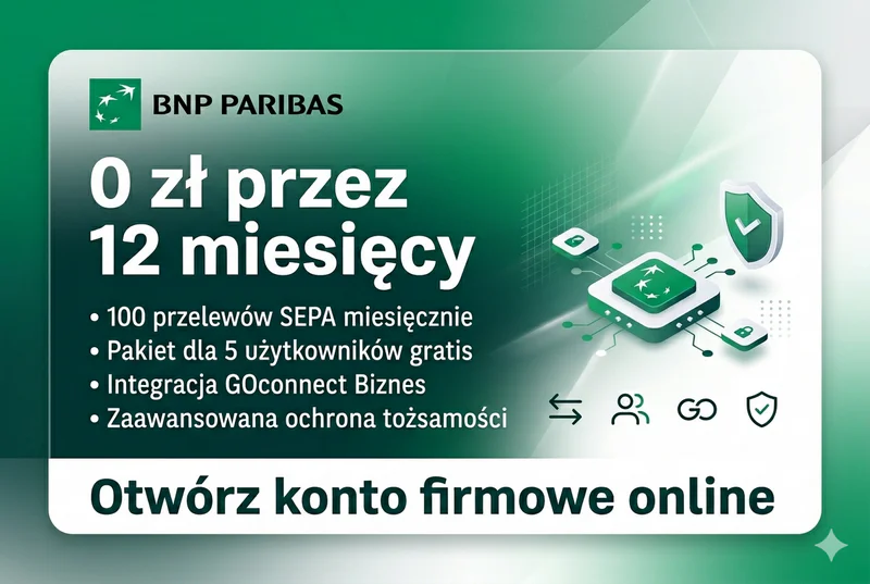 Konto Firmowe SME Bank BNP Paribas – pakiet Profit Box z 100 przelewami SEPA, GOconnect Biznes i 0 zł opłat przez 12 miesięcy