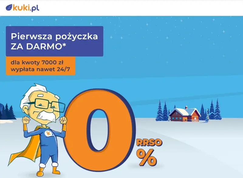 Pożyczka Kuki.pl gotówkowa - RRSO 0%, do 7000 zł na 30 dni
