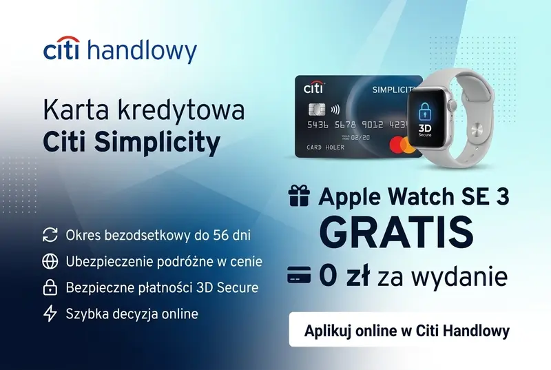 Karta kredytowa Citi Simplicity z Apple Watch SE 3