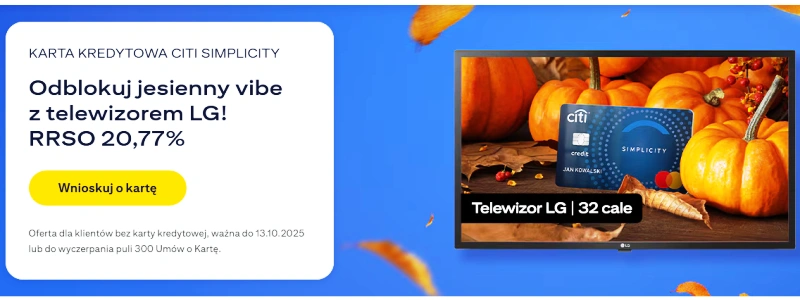 Citi Simplicity - Karta z telewizorem LG i bonusami