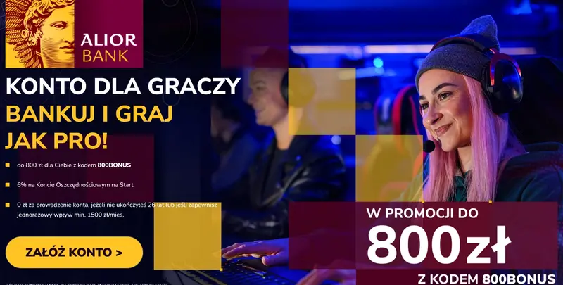 Konto Dla Graczy Alior Bank z kartami z League of Legends – Ashe, Renekton, Lulu – oraz premią do 800 zł i 6% na oszczędnościach