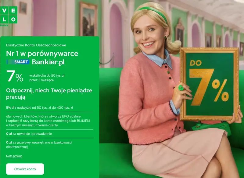 VeloBank - Elastyczne Konto Oszczędnościowe z atrakcyjnym oprocentowaniem