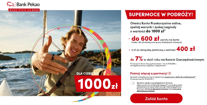 Bank Pekao - Konto Przekorzystne z bonusami