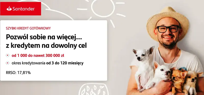 Santander Bank Polska - Kredyt gotówkowy do 300 000 zł z prowizją 0%