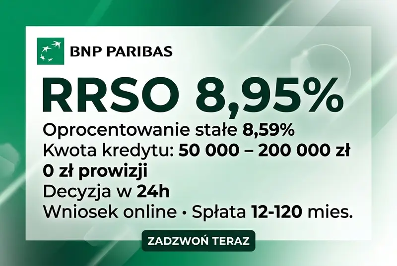 Kredyt gotówkowy w BNP Paribas powyżej 50 000 zł