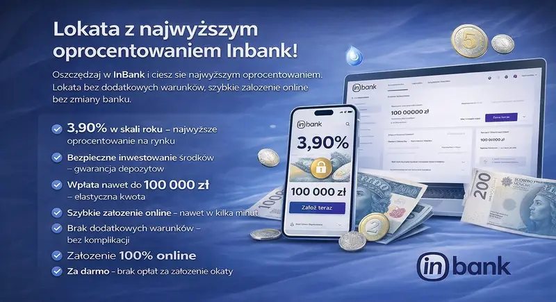 <strong>InBank Lokata</strong> - 4,25% oprocentowania! 💰
